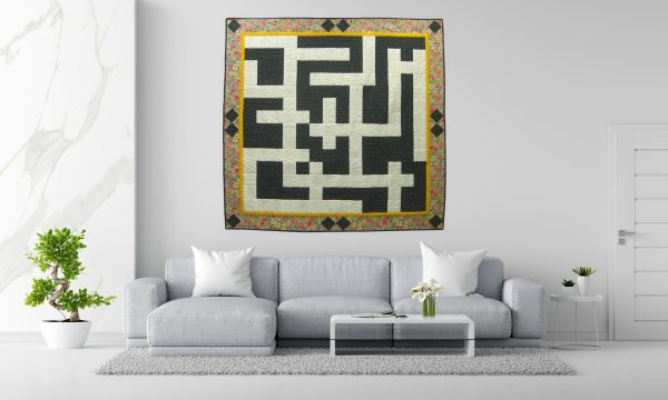 JUDD Jean Floral Crossword Puzzle shown in interior setting.