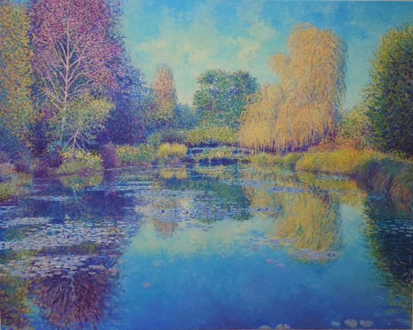 3. Sunset, Monet`s garden of Giverny, oil on linen, 80x100cm