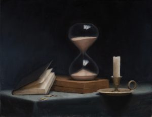 Time, oil on canvas, 45 x 35 cm, 2023, $800