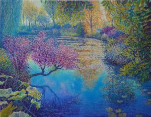 4. Early Morning, Monet`s garden Giverny, oil on linen, 70x90cm, NOK 78.000