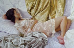 Diaphanous robe,2021,Oil on canvas,65x90cm