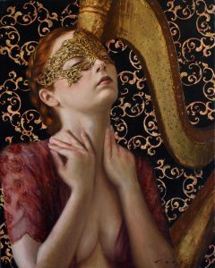 Harp,2020,Oil and Gold leaf on canvas,60x75cm