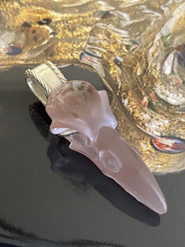 S.S bird skull pendant in sapphire rose